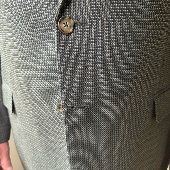 JOSEPH ABBOUD 2 Button Blazer Sport Coat Silk Wool Textured Grey Tan Brown 44R - Picture 8 of 16